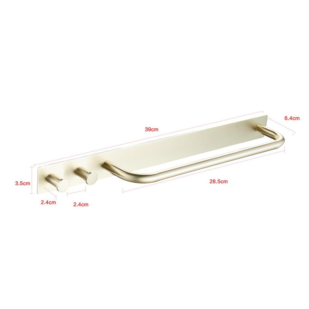 Promotion! Strong Viscosity Adhesive Towel Holder with Two Hooks Rustproof 304 Stainless Steel 3M01N