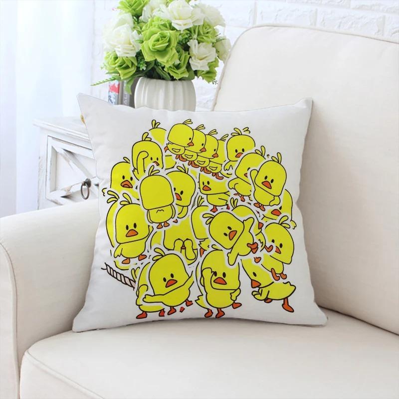 Little Yellow Duck Pattern Pillowcase Car Ornaments Office Living Room Sofa Home Pillowcase