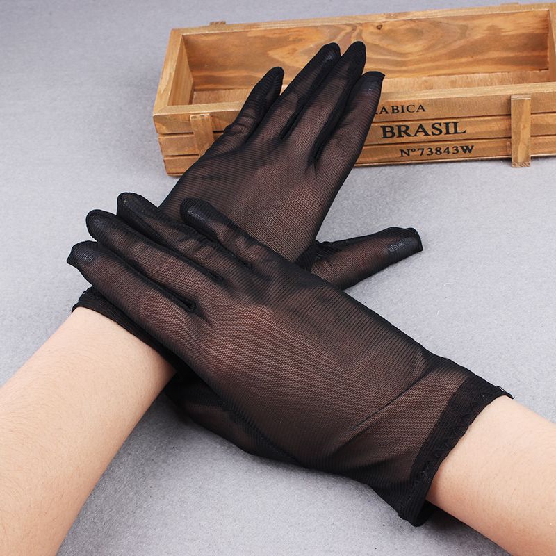 

Перчатки для защиты от солнца Удлиненные Сетчатые Дышащие Сексуальные Сексуальные Черные Шелковые Нарукавники Бар Мужские и Женские Вождение Защита от УФ-лучей Лето 1 pair short One size