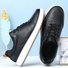 The First Layer of Cowhide Little White Shoes Men's Summer Hollow Breathable Hole Shoes White Casual Leather Shoes Soft Sole Soft Surface Board Shoes