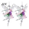 Cute Hanging Accessories 2Pcs Glitter Ballet Girl Keychain, 2D Acrylic Pendant for Bag Backpack, Sparkling Durable Crafts Dancer Car Rearview