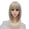 12-inch Short Straight Bangs Wig for Women - European & American Style Synthetic Bob