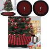 Premium Red And Black Buffalo Check Velvet Christmas Tree Skirt Ideal For Holiday Settings