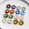 Resin Single Holes Flowers Charm Pendants Loose Charm Beads Hollow Five Petal Flower Bead Charm Jewelry Making Tool