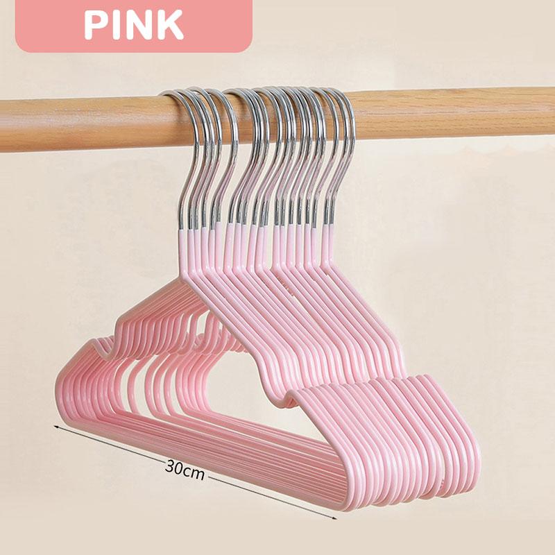 

5/10/20 PCS Kids Clothes Hanger Racks Metal + PVC Plastic Candy Color Hangers Non-slip Coats Hanger Baby Clothing Organizer 5 PCS