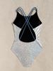 Women's Sexy Slimming One-Piece Swimsuit, Black Lace-Up Design, Conceals Belly, Large Bust, Hot Spring Style.