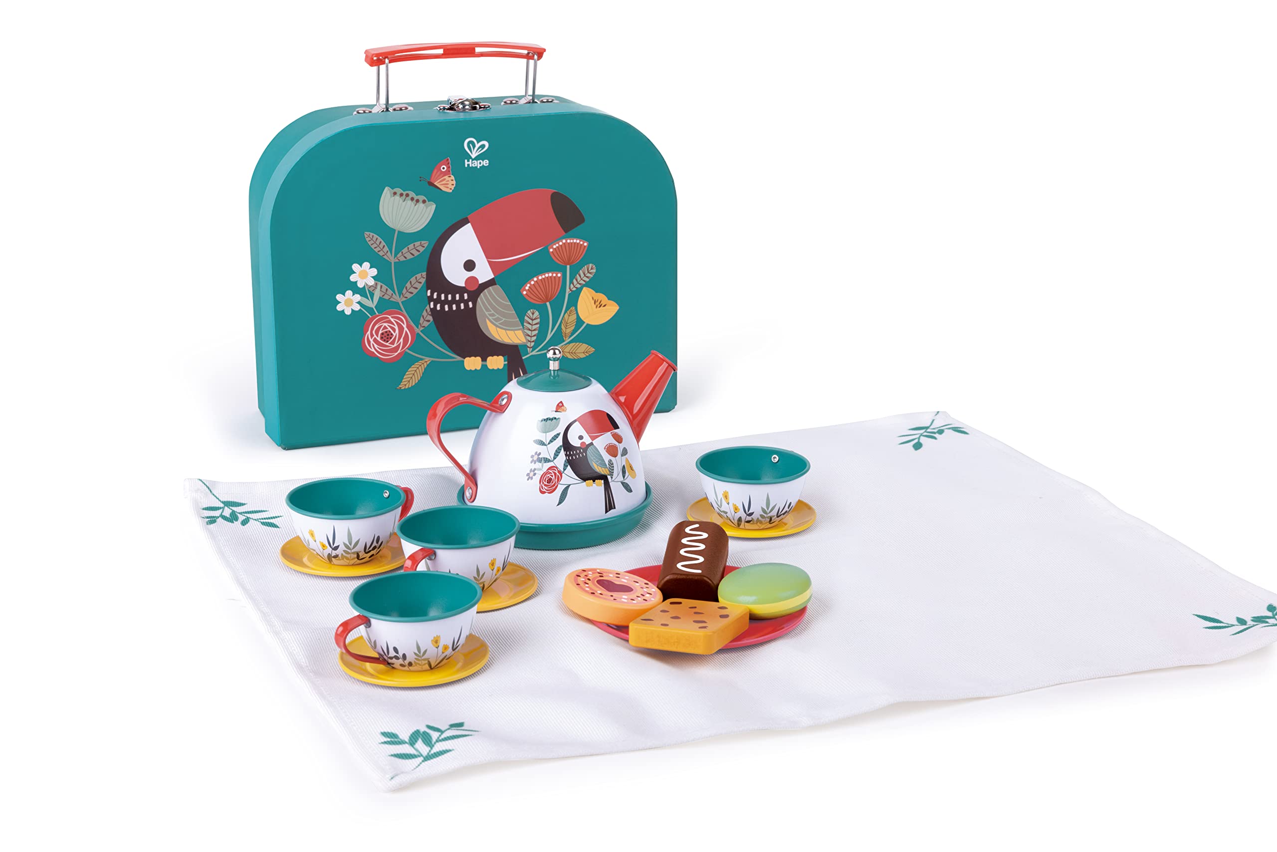 

Hape Anywhere Tea Set Trunk for ages 3 and Wooden Pretend Play E3185 up, Toy,