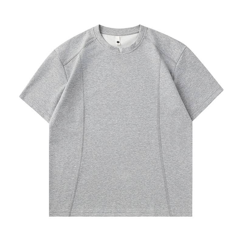 Mu Qiu Men s 260G Heavyweight Mamba Cotton V-Neck Patchwork Casual T-Shirt M (50-60 kg)
