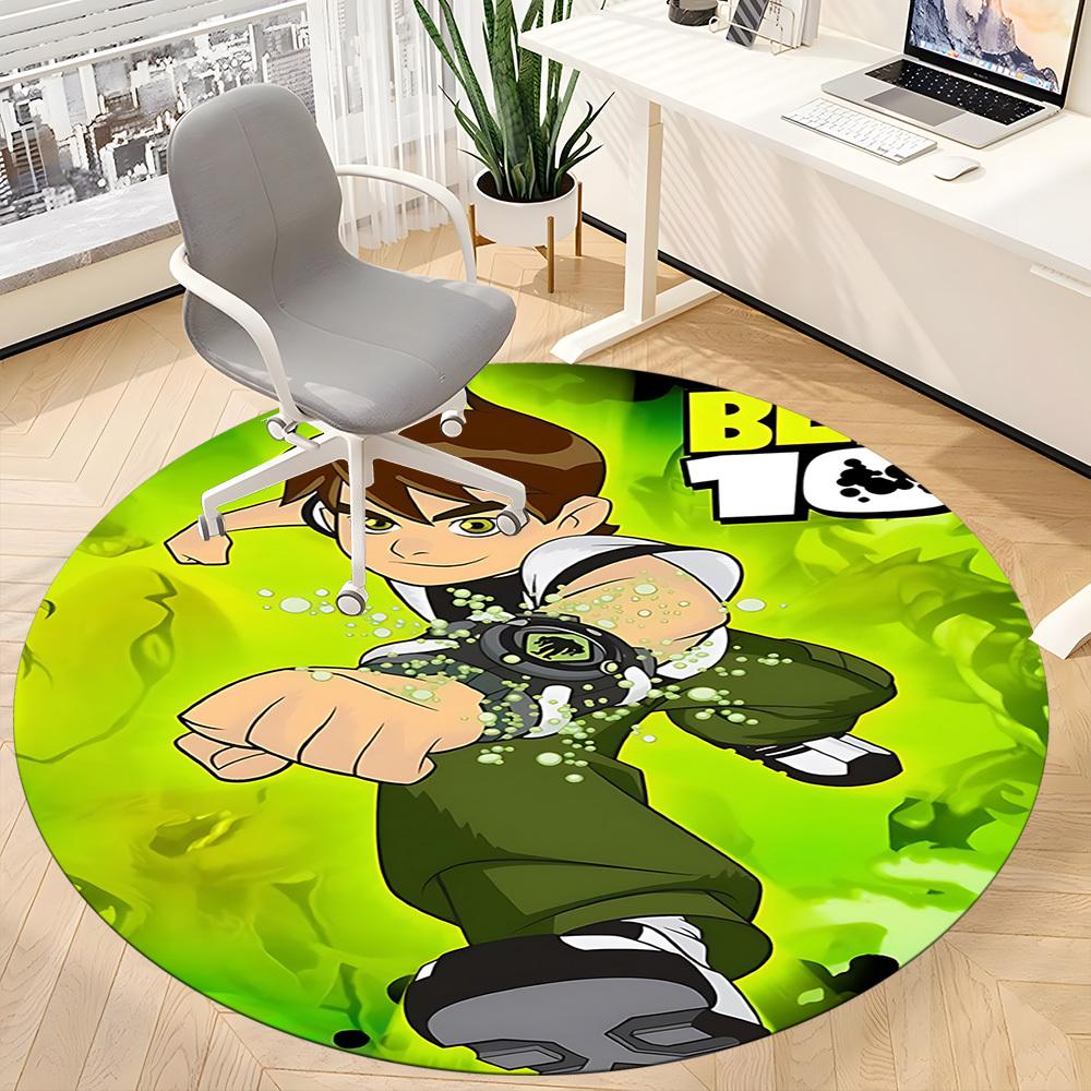 1ks Kulatý koberec Ben 10 do kanceláře, pod kancelářské židle, do ložnice, obývacího pokoje, domácí dekorace a1022300