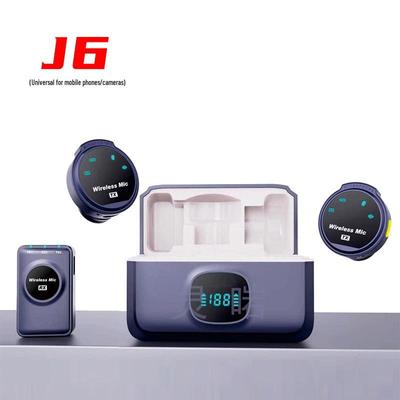 J6 Mobile/Camera Universal Outdoor Wireless Lapel Microphone with Noise Reduction for Live Broadcasts