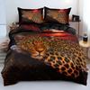 Leopard Print Duvet Cover Set Queen Cheetah Bedding Sets Geometric Comforter Cover African Safari Animal Quilt Cover Room Decor