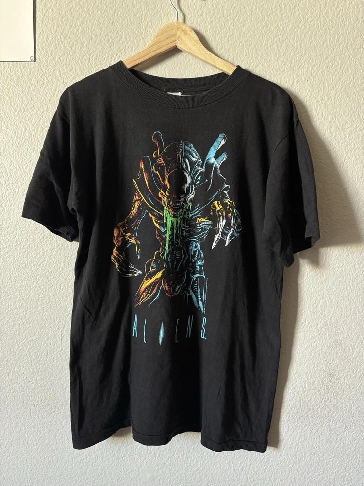 

Reprint 1988 Aliens Movie Promo 2 Sided Tshirt Size S4XL Unisex T-Shirt XL