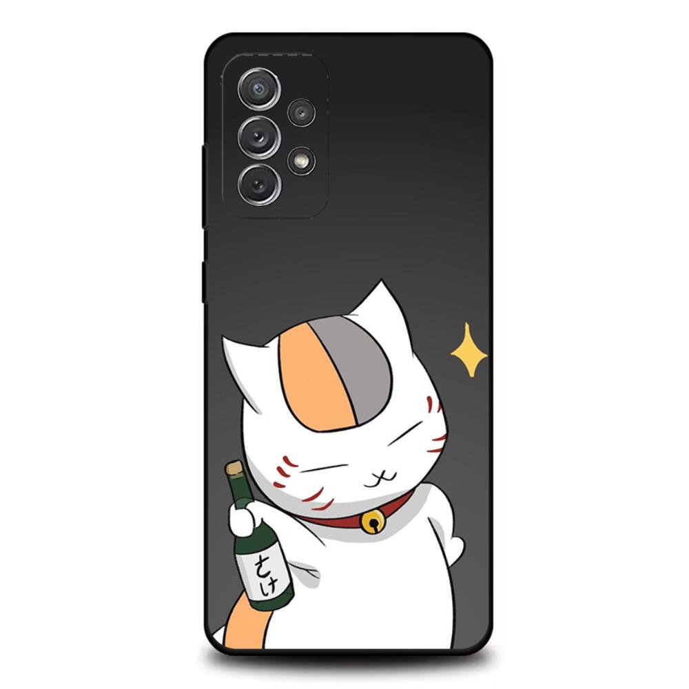 Sensei Natsume yuujinchou Nyanko Phone Case For Samsung S25,S24,S21,S22,S23,S30,Ultra,S20,Plus,Fe,Lite,Note,10,9,5G Black Cover