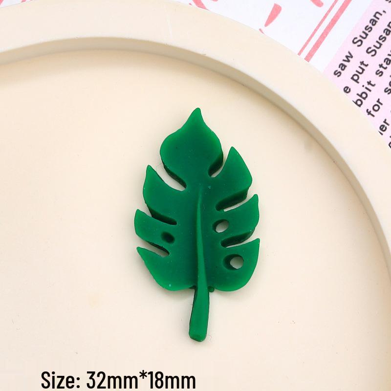 Childlike Leaf-Themed Resin DIY Ornaments: Cartoon Hair Clips & Croc Charms
