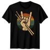 Rock On Hand Drumsticks Rock Music Unisexs TShirt Drummer Graphic Tee