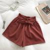Summer Women's High Waist Shorts Casual Loose Bow Tie Wide Leg Shorts
