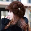 WTEMPO Large Flower Retro Elegant Warm Thickened Soft Women's Hats Autumn Winter Casual Versatile Plush Hats Solid Color Windproof Cold-proof Hats