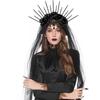 Gothic Halloween Headband Rhinestone Bride Hairband Headdress Veil Headband  Girl