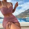 Chic Bathing Suit Underwire Comfy Gathering Summer Woemn Beach Wear