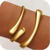 18K Gold Plated Hand Bracelets Bangle for Women Trendy Open Chunky Twist Cuff Bracelet Non Tarnish Waterproof Jewelry Gift