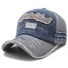 Hat Men's and Women's Spring and Summer Baseball Cap Washed Old Letter Embroidery Curved Edge Cap Color Matching Retro Sun Hat