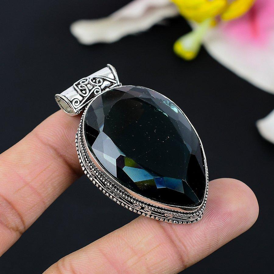 

Indicolite Tourmaline Gemstone 925 Sterling Silver Jewelry Pendant 2.48 KG-102