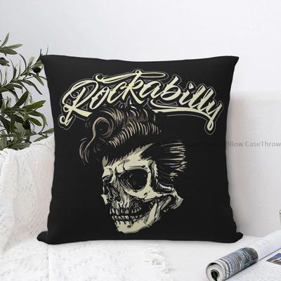 Rockabilly Czaszka Poduszka do Przytulania Poszewka Rock N Roll Plecak Poduszki Sofa DIY Drukowana Biuro Ozdobna Poszewka na Poduszkę