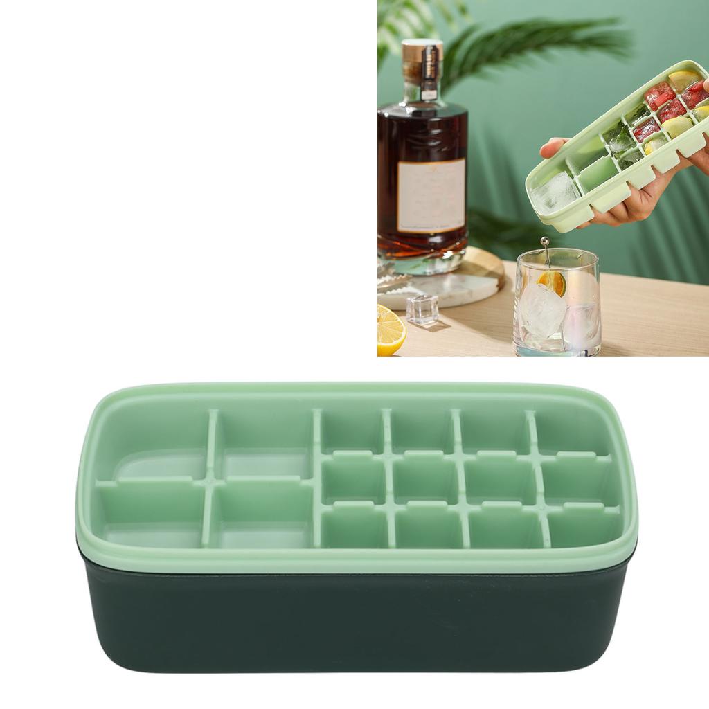 Tray Home Soft Reusable Silicone Mold Large Capacity Ice Maker With Lid Ice Shovel