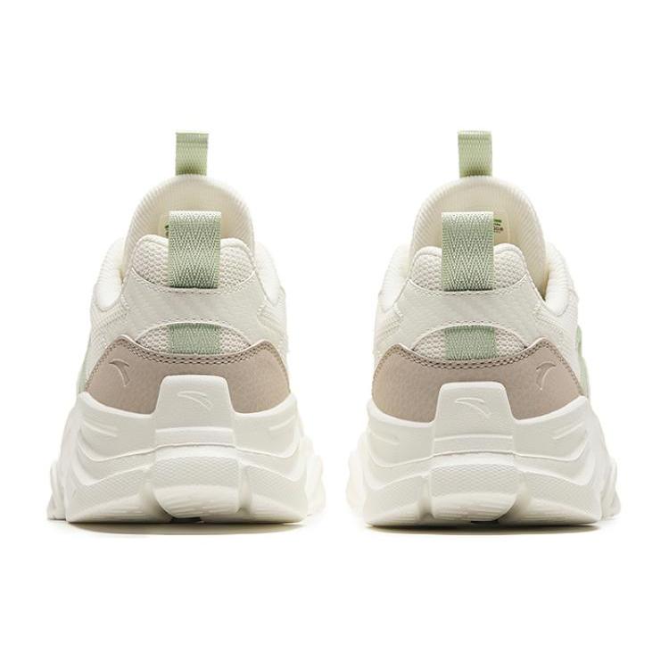 New Anta Life Collection Shock Absorbers Slip Resistant Low Top Casual Shoes Women's White Gray Green 922428809-3