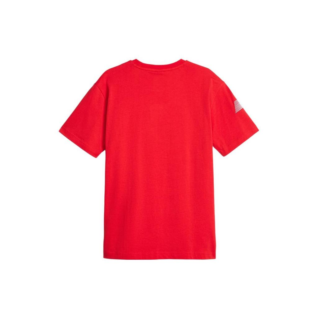 Puma Scuderia Ferrari Race Garage Crew Tee Loose Fit Letter Print Round Neck Short Sleeve T-Shirt Men Tops Red 621122-02