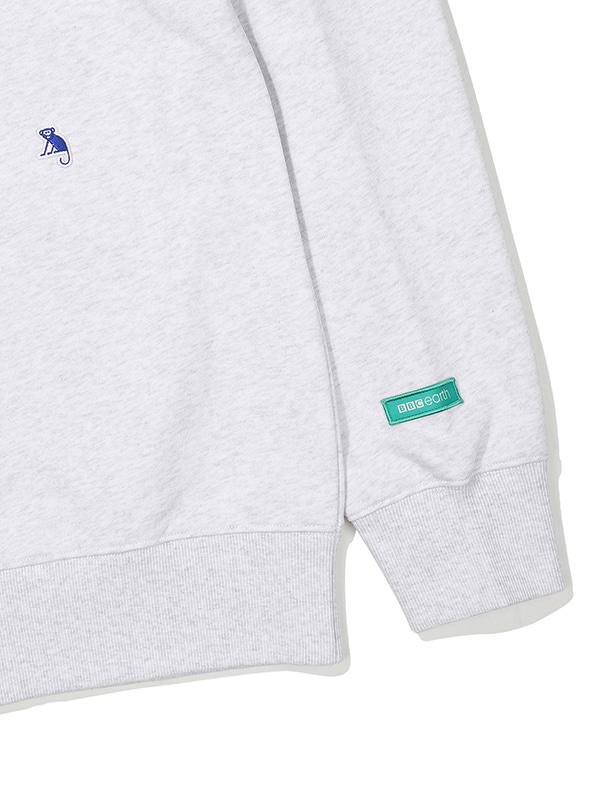 BBC EARTH Animal Embroidery Patch Sweatshirt_Melange Grey
