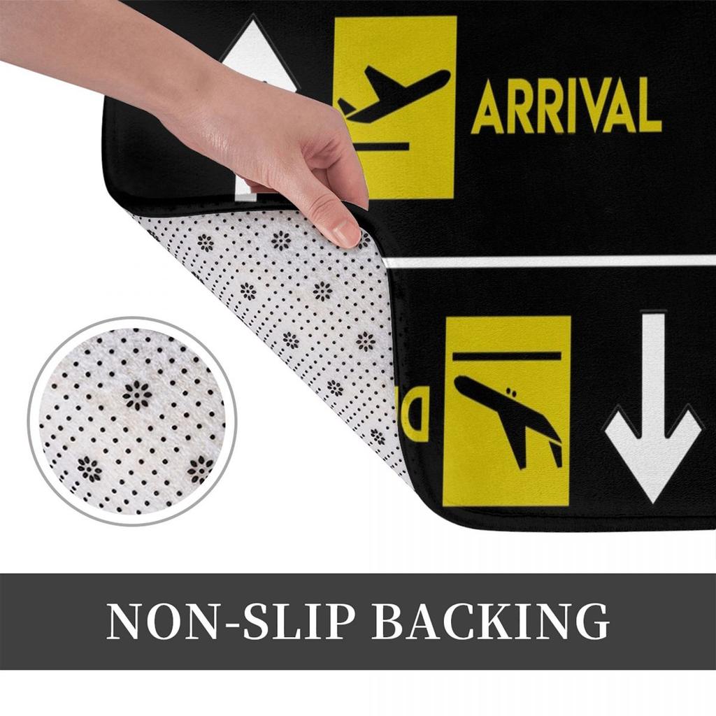 Aviation Departures Arrivals Anti-slip Doormat Floor Mat Carpet Rug for Kitchen Entrance Home Balcony Footpad Mats