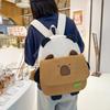 Cute chubby capybara schoolbag for junior high school girls cartoon versatile backpack for girls high school students large capacity backpack