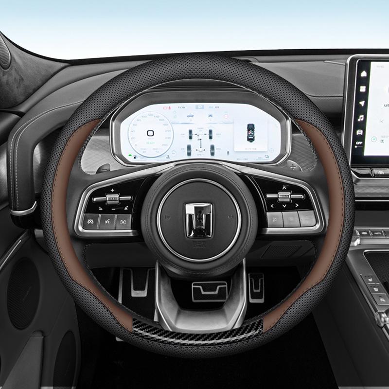 Nappa Leather Non-Slip Steering Wheel Covers for Tank 300/400/700, No Sewing Needed, All-Season.