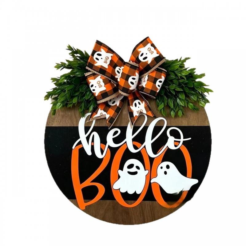 Wooden Christmas Door Sign Decorative Hanging Plaque Holiday Party Front Decoration