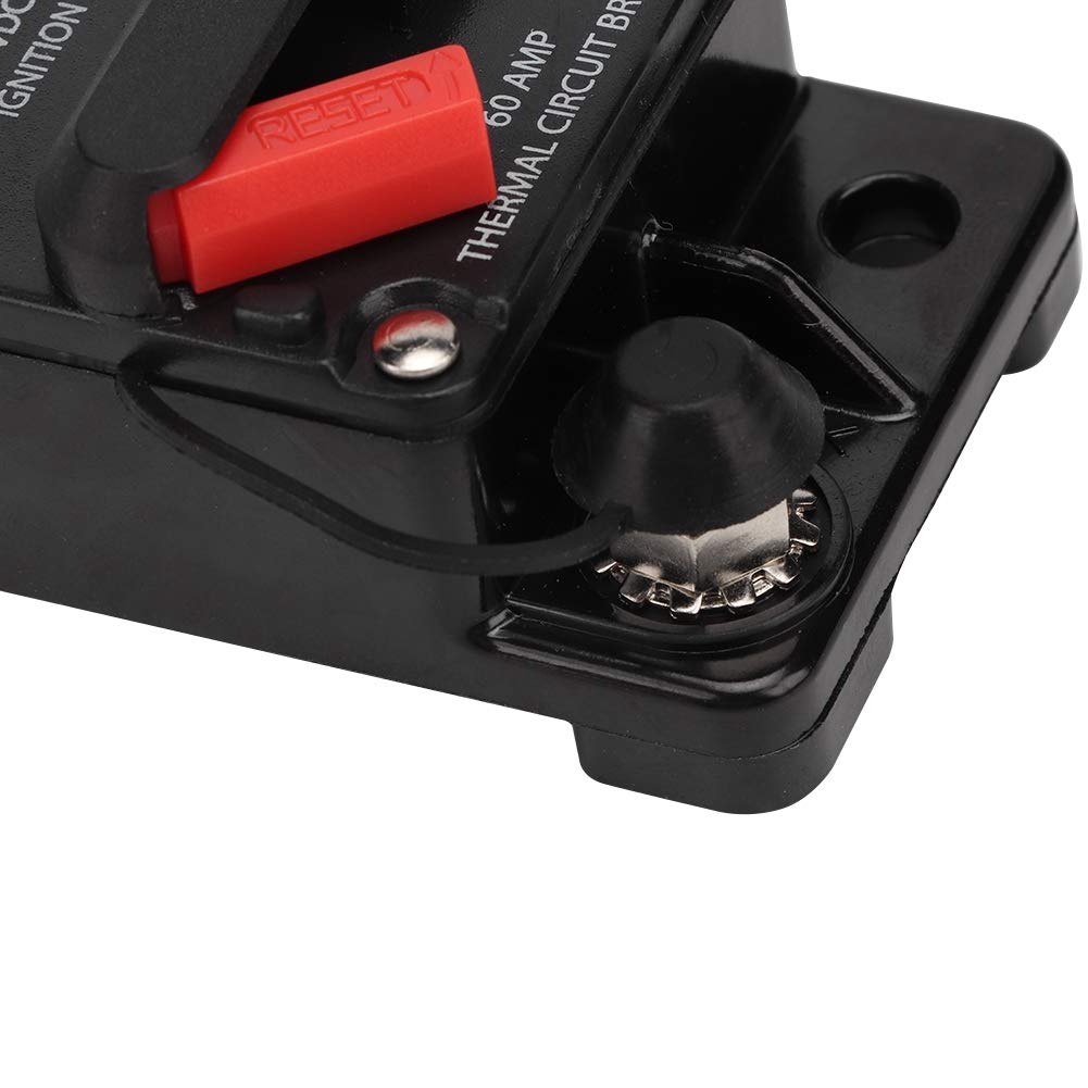 Qii Lu 30A/40A/60A Car Stereo Audio Resettable Inline Circuit Breaker Self Healing Fuse Metal (60A)