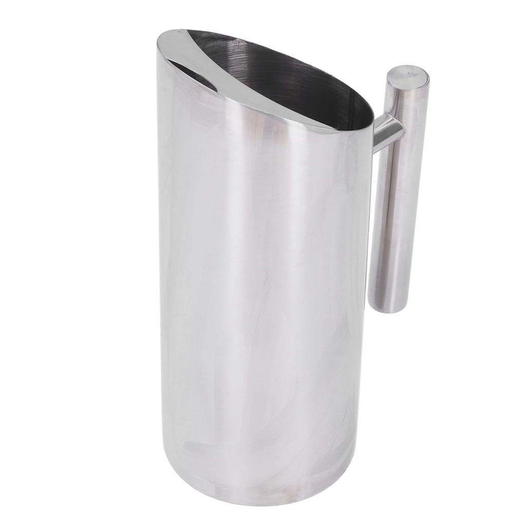 Stainless Steel Water Tie Pot Cold Drinking Pitcher with Ergonomic Handle for Home Restaurant Cafe 1L   33.8oz