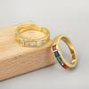 Nidin Classic New Design Inlaid Colorful Zircon Rings For Female Male Aesthetic Adjustable Finger Jewelry Anniversary Party Gift