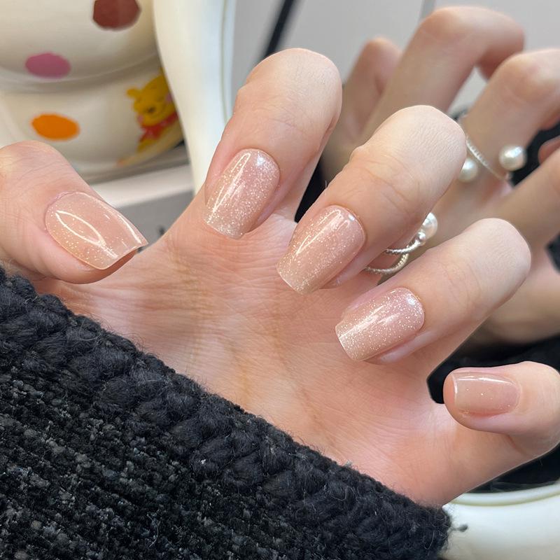 

Handmade Short Glitter Press-On Nails - 30 High-End, Removable Nail Art Tips Prefabricated Nails 30 pcs/set