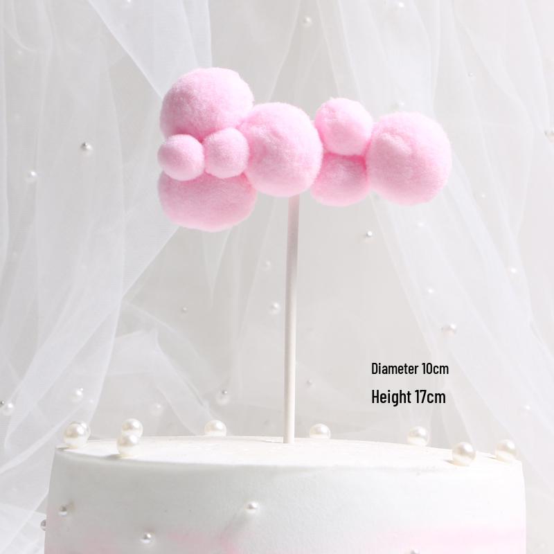 3D Cloud Cake Decorations: Dessert Flags & Fluffy Ball Inserts