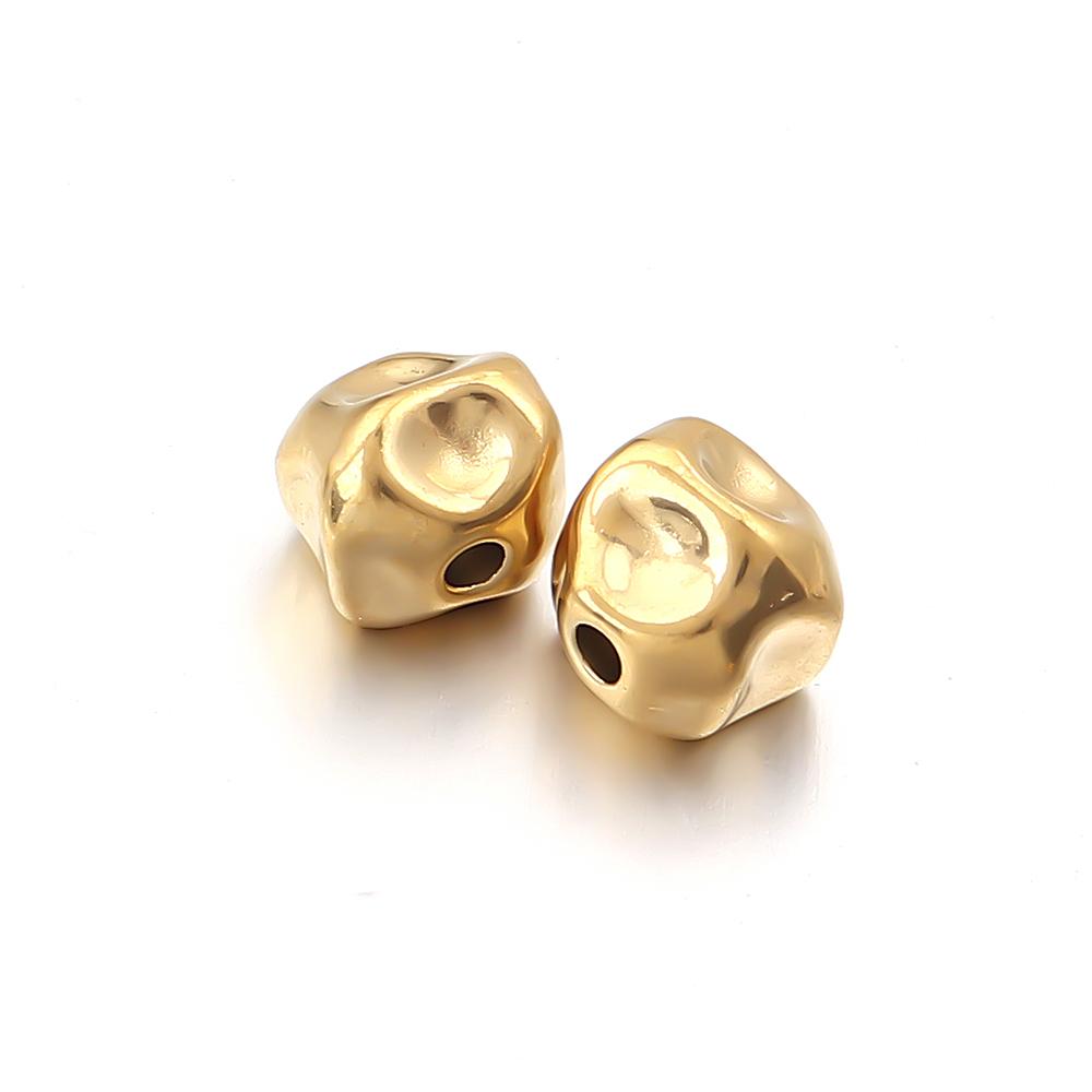 5-10pcs Irregular Gold Color Stainless Steel Beads for Jewelry Making Meteorite Beads Spacer Beads DIY Bracelet Necklace