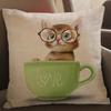 Monkey Cat Deer Cartoon Decorative Cushion Cover Elk Panda Rabbit Animal Style Cotton Linen Sofa Throw Pillow Case Cojines
