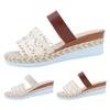 Women'S Sandals Bohemian Sandals Wedge Sandals Ethnic Sandals Openwork Wedge Two Strap Sandals Women Rubber Womens Wide Sandals