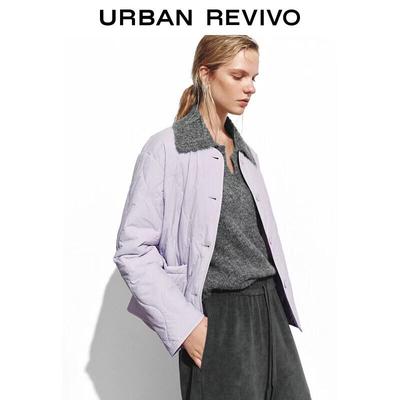 Women's Bow Quilted Round Neck Padded Jacket