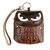 First Layer Cowhide Creative Owl Mini Change Bag Cowhide Card Bag Key Bag Clutch Bag Flip Hand Bag