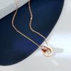 Titanium Steel Fade Resistant Roman Letter Interlocking Zircon Clavicle Necklace For Women