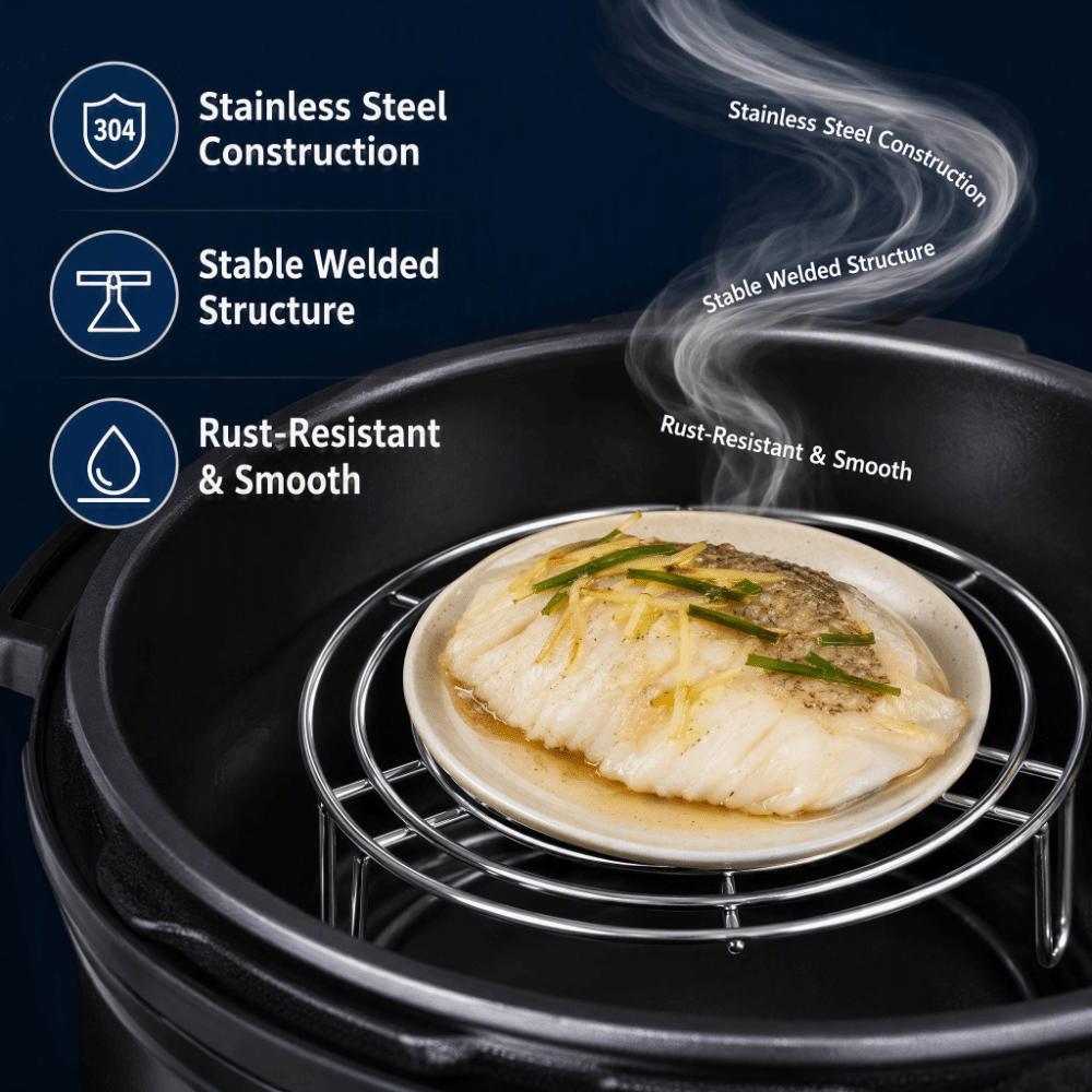 Stainless Steel Steamer Rack Round Cooling Rack Durable Pot Steamer Insert  Meal Prep
