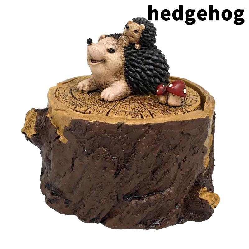 Animal Cartoon Squirrel, Hedgehog, Owl Animal Ashtray, Peeling Tree Stump Ashtray Suitable For Home, Office And Hotel Decoration
