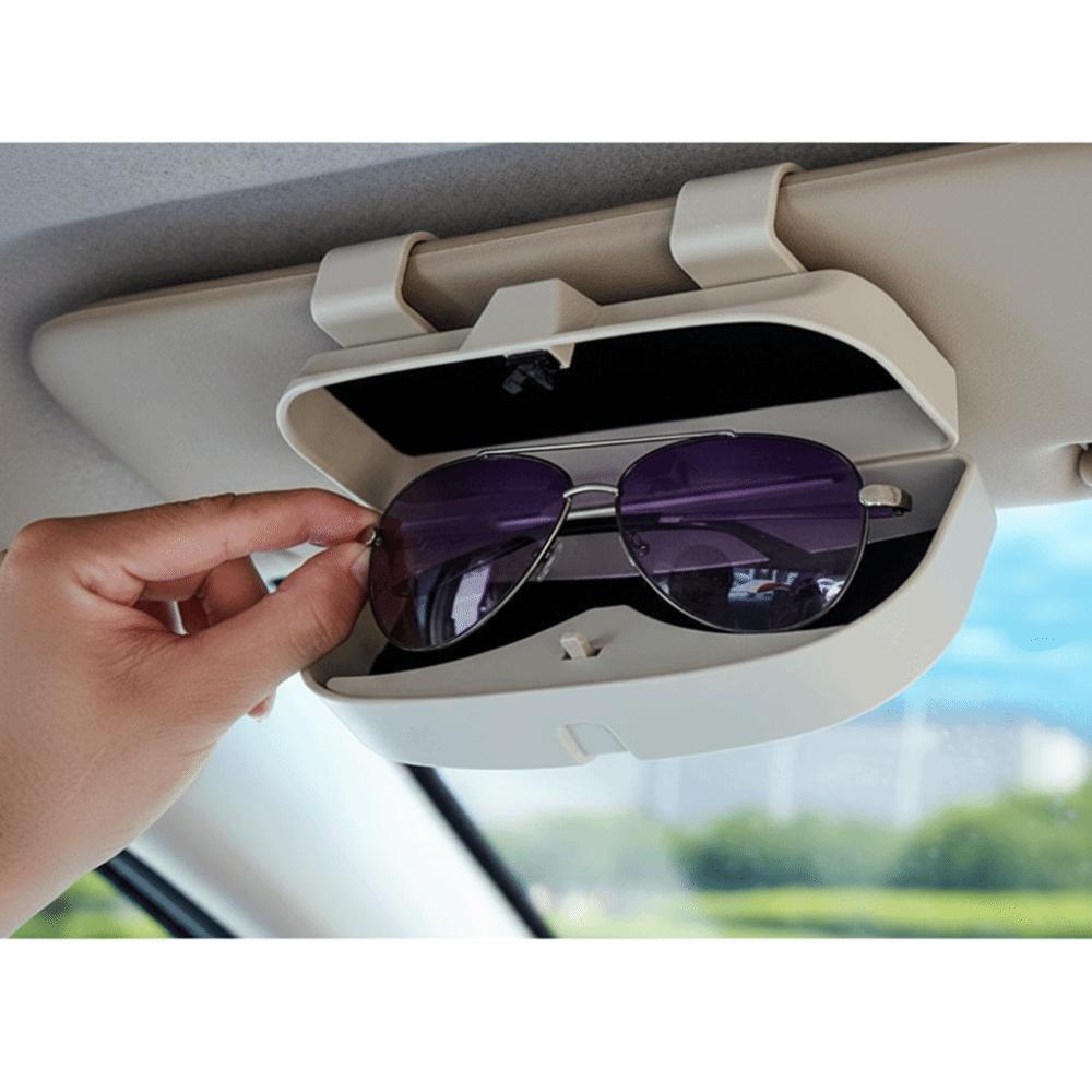 Dustproof Box Portable Sunglasses Holder Multifunction Sun Visor Lenses Case  Driving