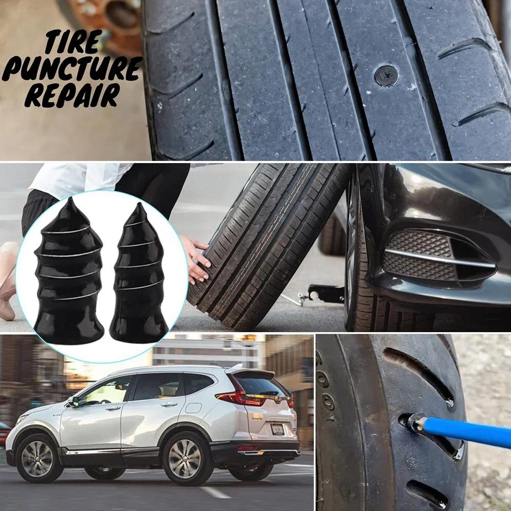 10-40pcs Car Tyre Repair Rubber Nail Set Universal Car Motorcycle Tyre Repair Nails Truck Scooter Bike Tire Puncture Repair Tool